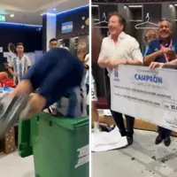 Dezlănțuire în vestiarul Argentinei cu salturi în tomberon. Messi dansează cu 10 mil. $
