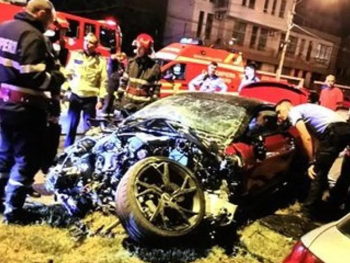 Mașina lui Mario Iorgulescu după accidentul din septembrie 2019 în care a ucis un tânăr Foto: newsbeezer.com