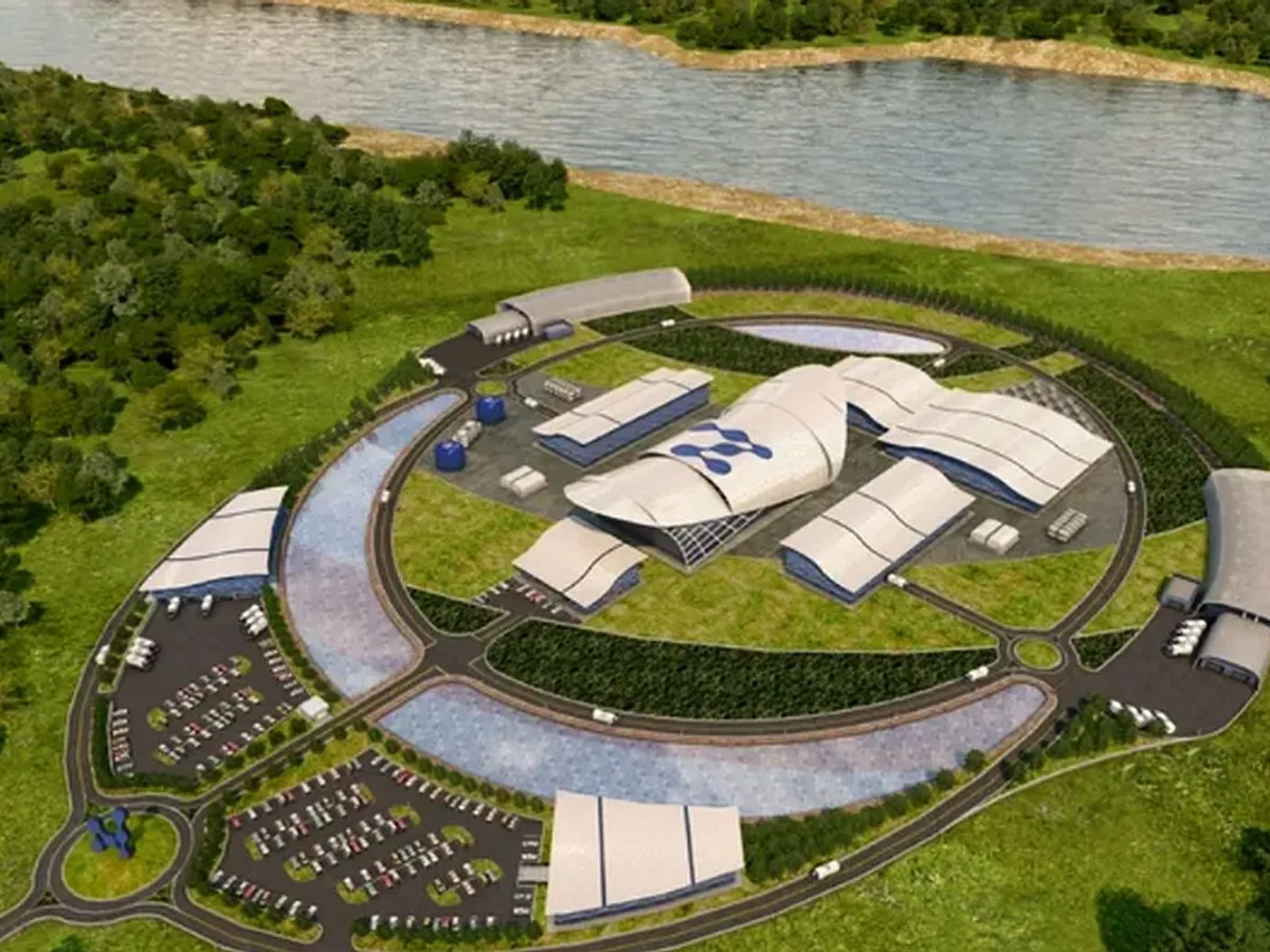 Imagine grafică a unui reactor nuclear de tip SMR, de la Doiceşti - Foto: NuScale