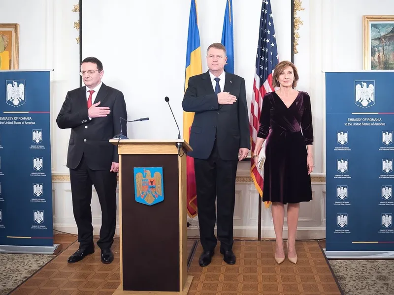 George Maior și fostul său adversar, Klaus Iohannis, în 2016 Foto: Ambasada României în SUA