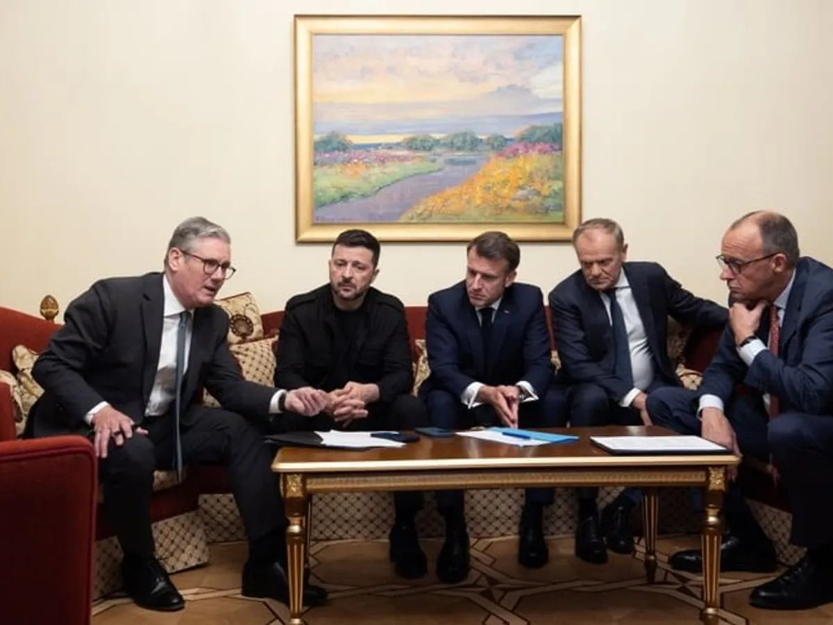 Zelenski împreună cu lideri ai Coaliției pentru Ucraina - Foto: Profimedia Images