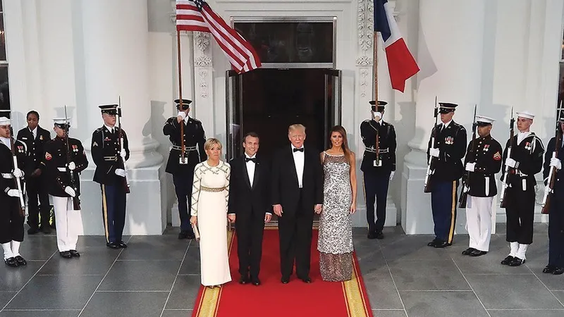 Emmanuel Macron alături de Donald Trump