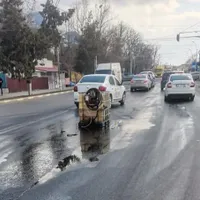Accident la o benzinărie: A răsturnat un rezervor cu 1000de litri de motorină / FOTO: tecuceni.ro