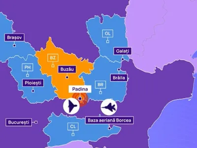 Traseul dronei doborâte de un avion F-16. Detalii din timpul operațiunii de urmărire a aparatului fără pilot