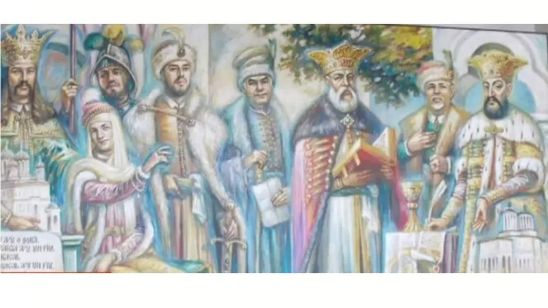 Pictură cu Ion Doldurea şi fii - Foto: Digi24/imagini amator