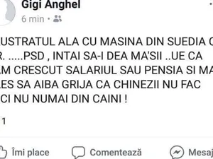 Postarea viceprimarului Anghel Foto: Facebook Gica Anghel