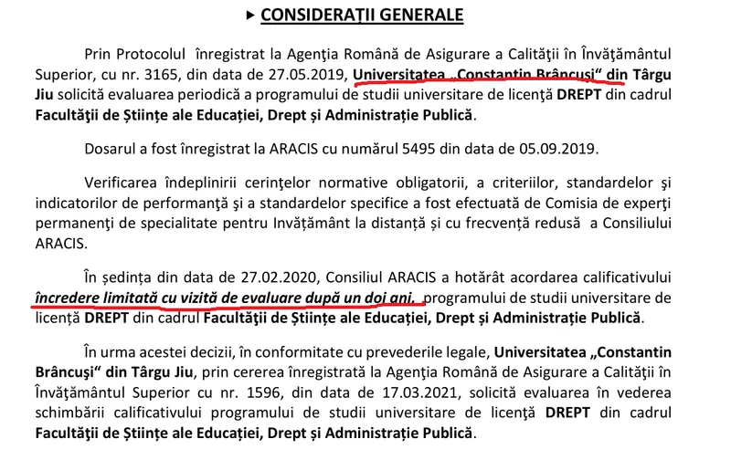 Universiatte cu grad de &icirc;ncredere limitat - Foto: ARACIS