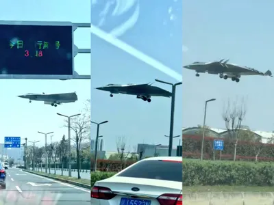 VIDEO Avionul j-36 ultra-secret de 250.000.000$ al Chinei a planat deasupra unei autostrăzi - Foto: X