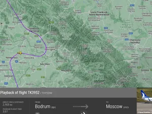 Ce s-a întâmplat cu un avion Turkish Airlines care a intrat în spațiul aerian al Ucrainei FOTO Captura  flightradar24.com