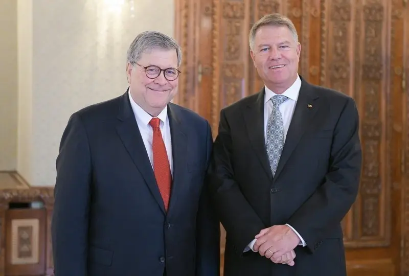 William Barr și Klaus Iohannis/FOTO: justice.gov