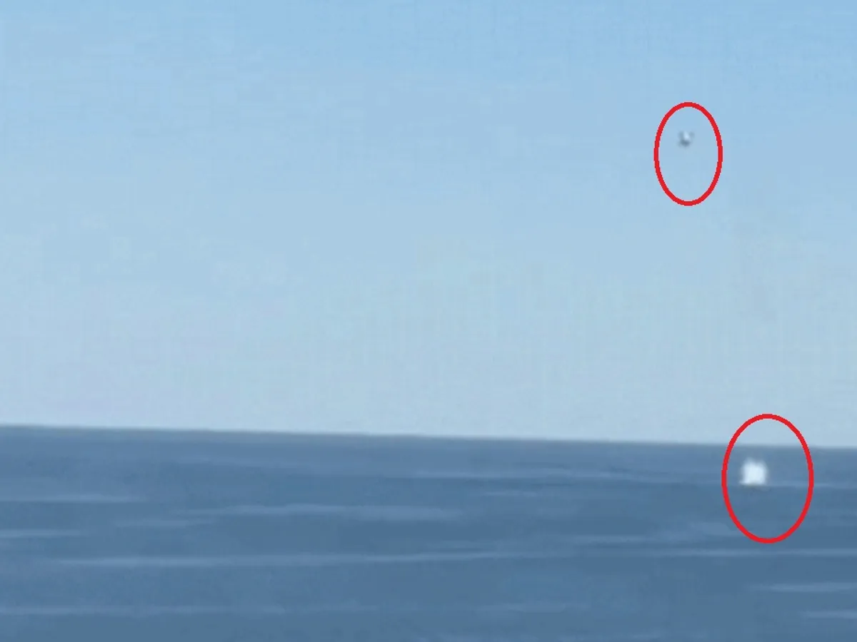 Momentul în care F-16 distruge drona de lângă Neptun Deep - Foto: captură video