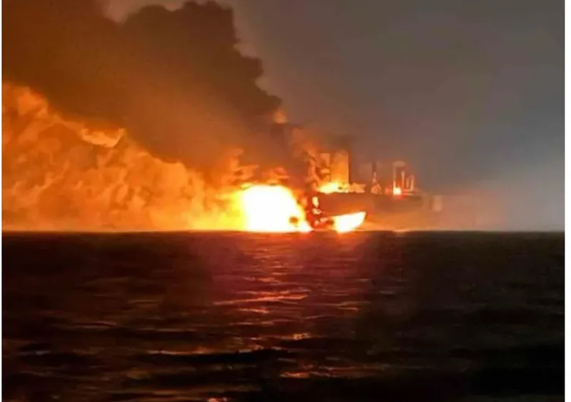 Explozie pe petrolierul Rusiei Kairos - Foto: Turkish Directorate General for Maritime Affairs