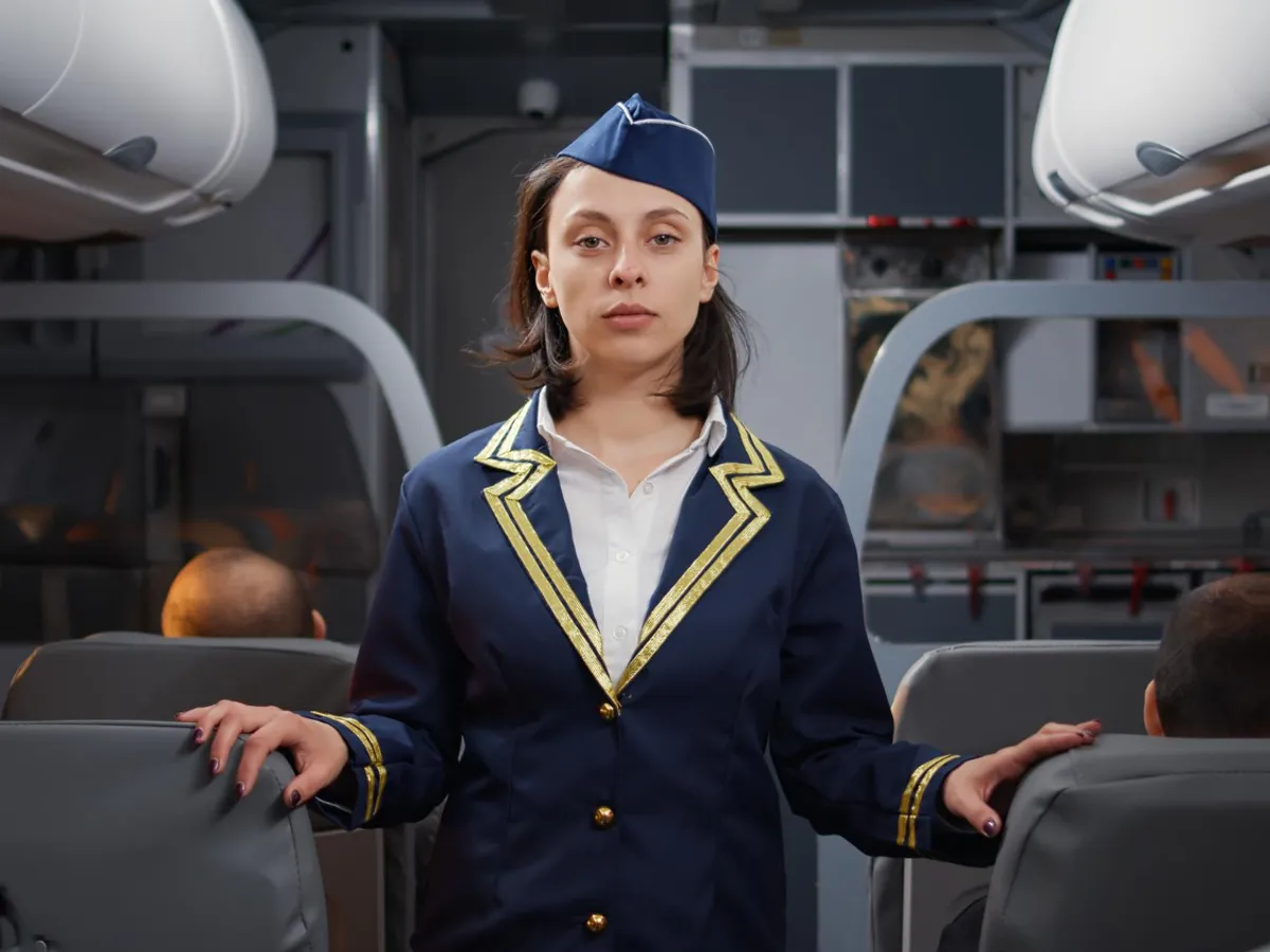 Stewardesă în avion - Foto: Freepik