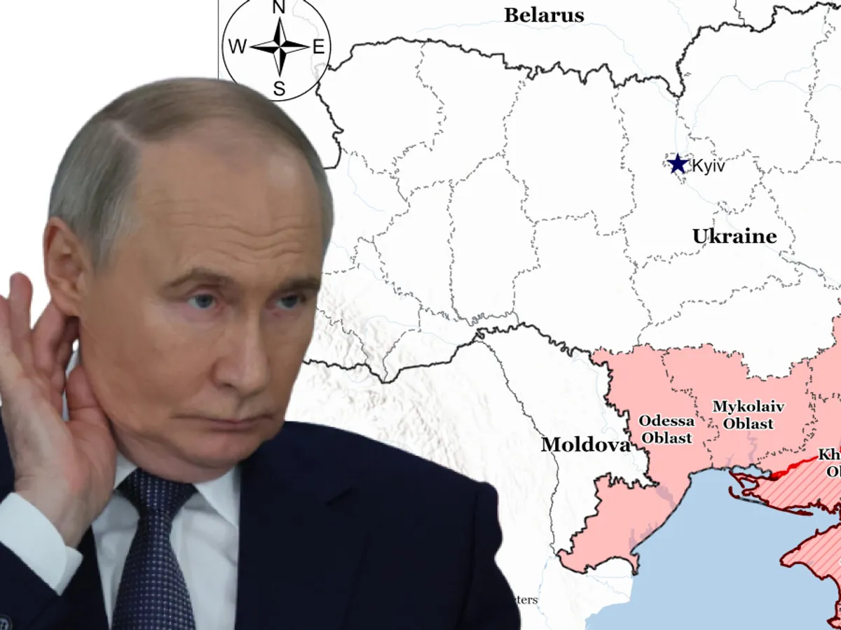 Putin bate cu pumnul în masă pentru încheierea războiului. Vrea graniță de 200 km cu România - Foto: Profimedia images - colaj ISW