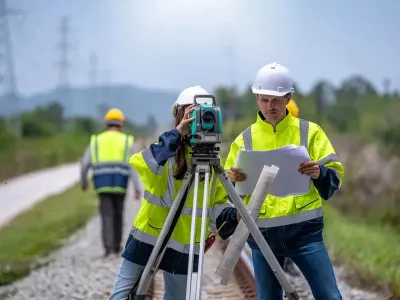 Măsurători pe șantierul unei autostrăzi - Foto: Freepik (Imagine cu rol ilustrativ)
