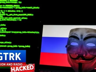 Grupul de hackeri NB65, legat de Anonymous, susține că a piratat televiziunea și radioul rusesc/FOTO: Twitter/AnonymousTV