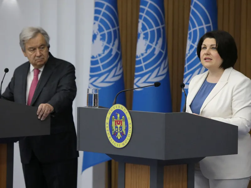 Antonio Guterres și Natalia Gavriliţă / Foto: agerpres.ro