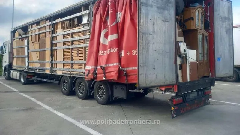 Camion cu deșeuri oprit la vamă, imagine cu caracter ilustrativ - Foto: Poliția de Frontieră