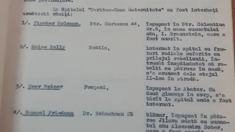 Memoriul înaintat de Federația Uniunilor de Comunități Evreiești. Sursa: CSIER, Fond Teroarea legionară. Măsuri și acțiuni antievreiești în București, dosar III 943, fila 105 (4)