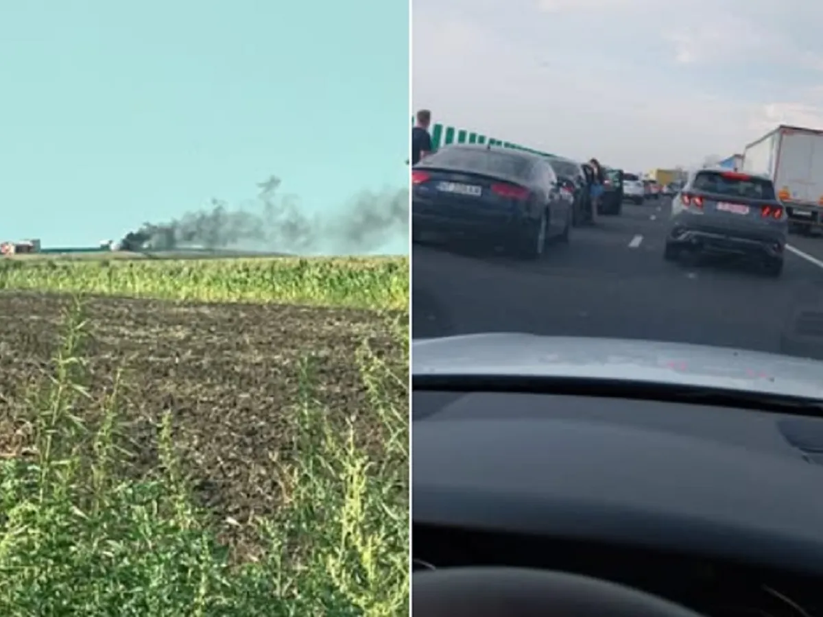 Incendiu pe autostrada A7 - Foto: facebook/ Stiri de Buzău