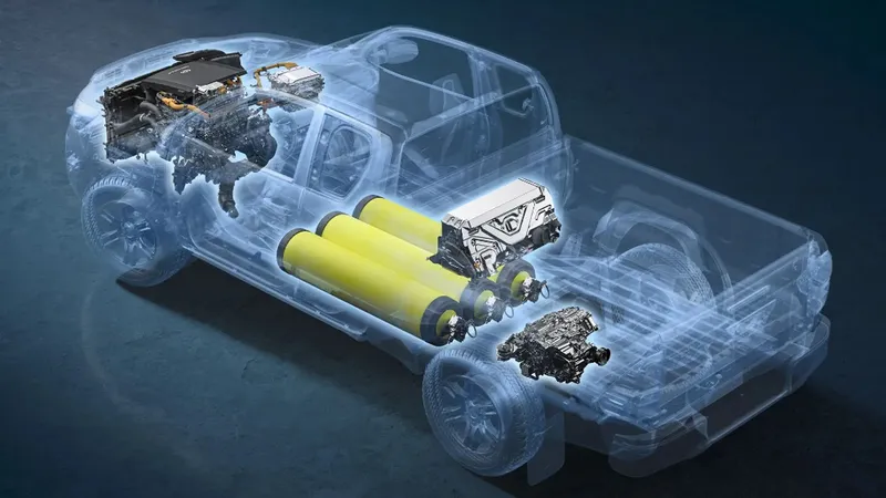 Toyota Hilux cu pile de combustibil pe hidrogen. / Foto: Toyota