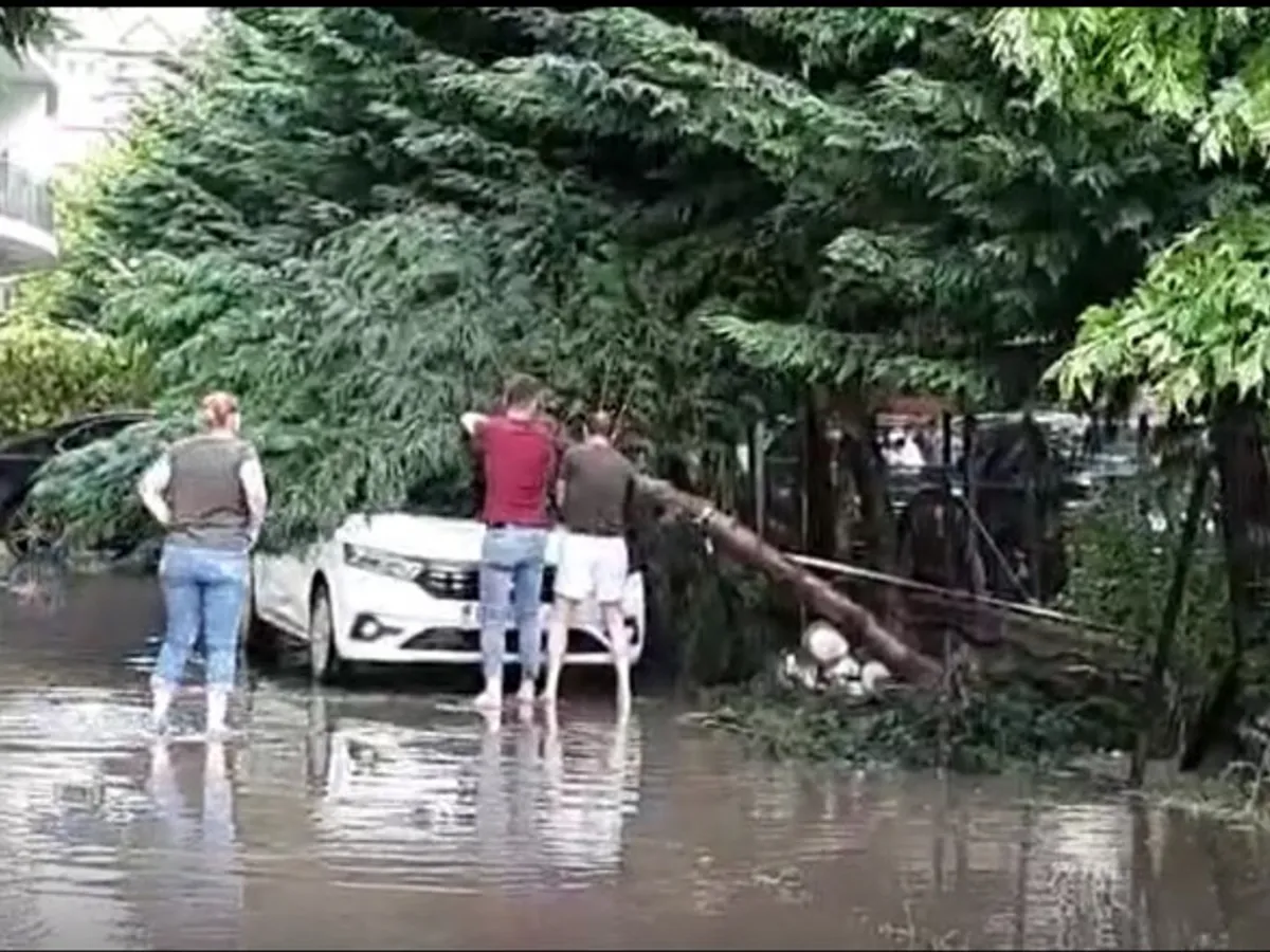 Capitala, inundată în câteva minute: 30 de copaci doborâţi şi 19 autoturisme avariate / Digi24