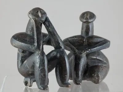 Cele două statuete de patrimoniu, expuse pentru 10 luni în Danemarca - Foto: MNIR