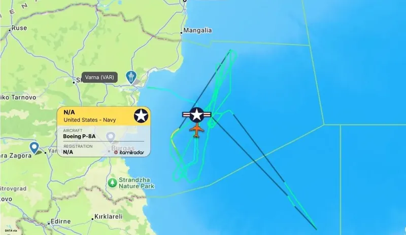 Avion Poseidon al SUA, supraveghere Marea Neagră - Foto: ItaMilRadar