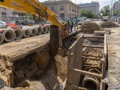 Lucrări pe Bd. Dinicu Golescu, la Gara de Nord - Foto: Facebook/primăria Muncipiului Bucureşti