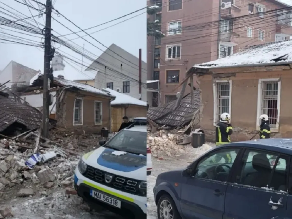 Explozie la sediul Poliției Rutiere din Lugoj. Trei polițiști au fost răniți, o autospecială făcută zob