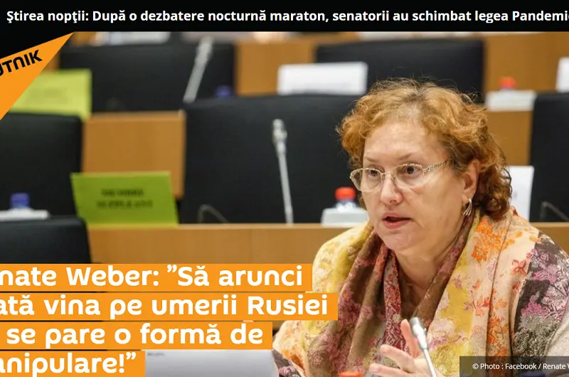 renate Weber și manipularea manipulării Foto: captură Sputnik