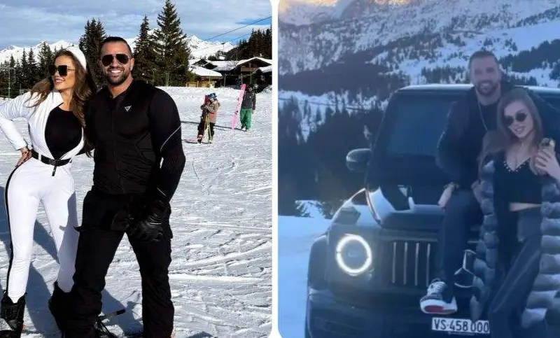 Alex Bodi, vacanță „în familie” cu Daria Radionova în Alpii elvețieni. S-au dat cu snowboard-ul. / Foto: spynews.ro