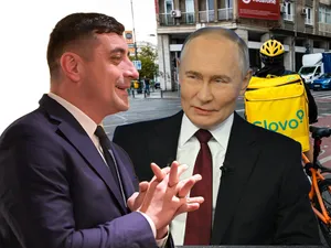 George Simion, sincronizare cu Rusia. Orașul lui Putin interzice străinilor să lucreze în delivery - Foto: Colaj Newsweek
