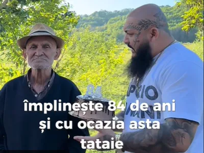 Dani Mocanu l-a întrebat pe bunicul său de 84 de ani cu cine votează Foto: TikTok