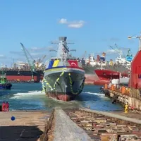 A doua corvetă ucraineană invizibilă, lansată la apă. Când va intra în luptă în Marea Neagră? - Foto: Profimedia images