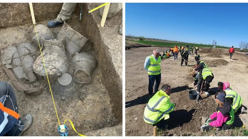 FOTO Artefacte vechi de 7.000 de ani au ieșit la iveală pe Autostrada A0. Ce s-a descoperit? - Foto: Colaj/ Facebook
