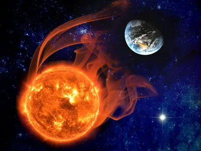 Avertisment: Furtuni solare pot distruge rețele electrice ale Pământului săptămâna viitoare (imagine cu rol ilustrativ)-Foto: Earth.com