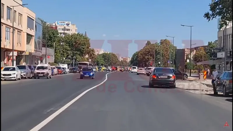 „Dorel” a marcat „DREPT” bulevardul Alexandru Lăpușneanu din Constanța - Foto: captură video
