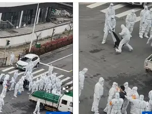 Poliția Covid din Shanghai blochează locuitorii trei săptămâni fără mâncare/foto: weibo