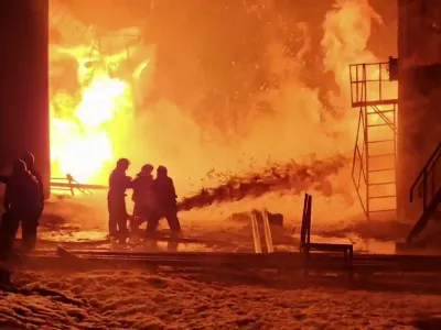 Incendiu provocat de drone - FOTO kyivpost.com