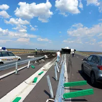 Primul accident grav pe Drumul Expres Pitești-Craiova: Un TIR cu cărbune s-a răsturnat. / Foto: DRDP Craiova
