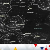 Noaptea, războiul a transformat Ucraina într-o pată neagră pe harta Europei. / Foto: news.sky.com