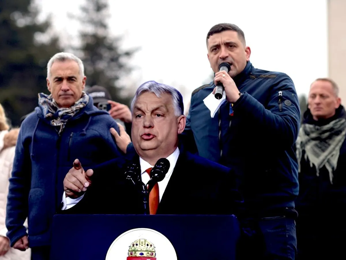 George Simion, Orban și Călin Georgescu - Foto: INQUAM PHOTOS / Profimedia Images