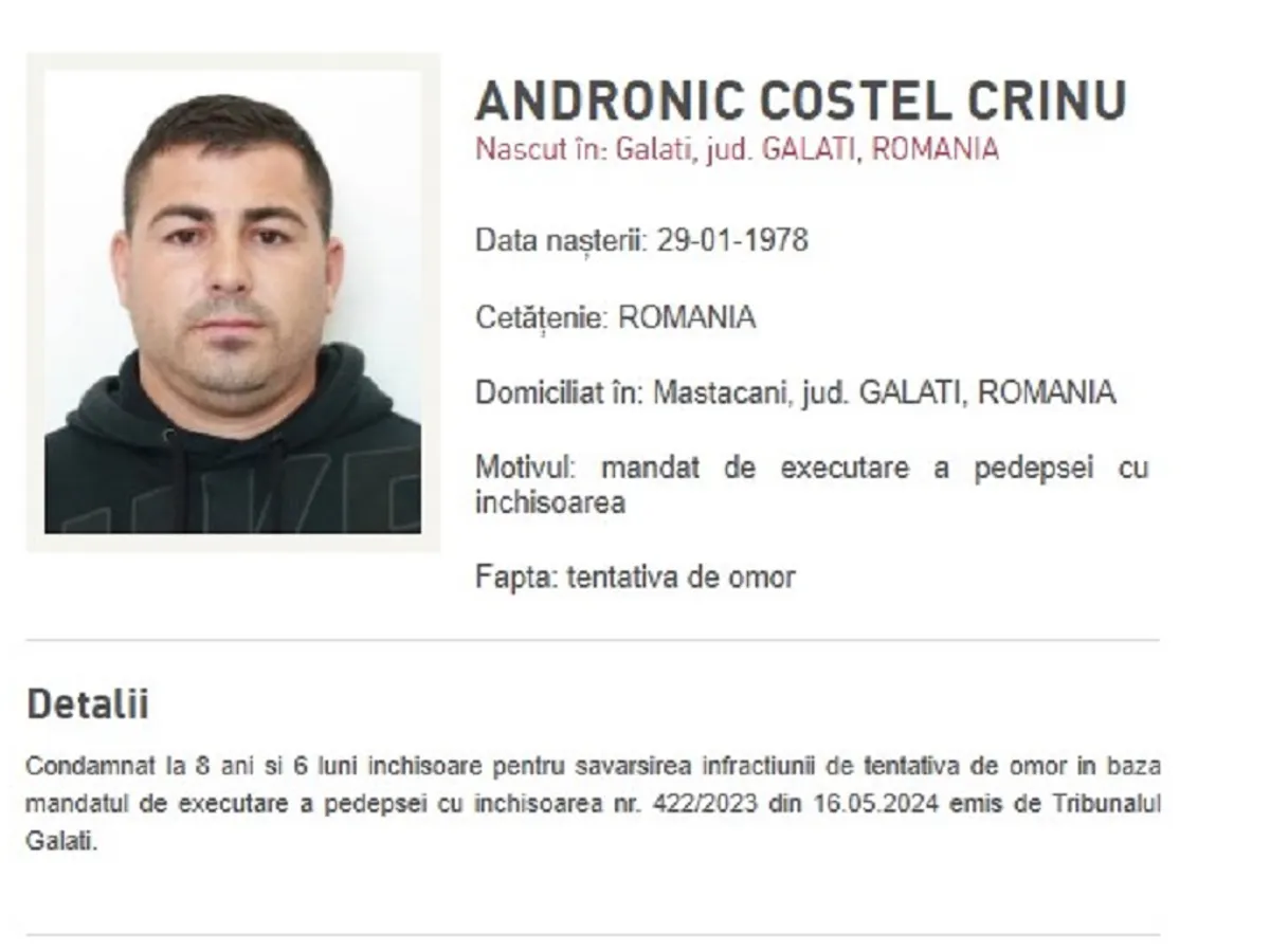 Român periculos, pe lista Most Wanted a Europol. A fost condamnat la ani grei de închisoare. De ce? - Foto: Poliția Română