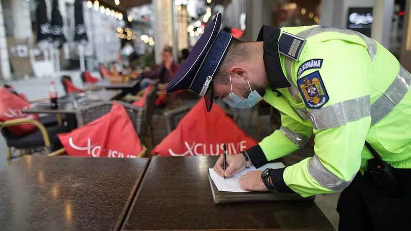Polițistul scrie o amendă Foto: INQUAM PHOTOS/ Octav Ganea