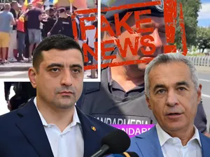 FAKE NEWS-uri de la manifestația pro-Călin Georgescu, demontate. Simion, sincronizat cu minciunile - Foto: Colaj Newsweek