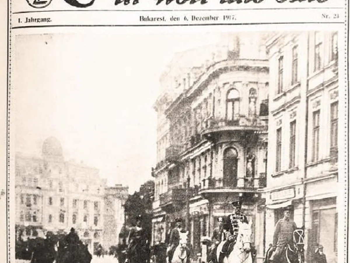 Afiș din 1917, la un an de la ocuparea Bucureștiului. Sursa: Historia