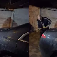 Manelistul Dani Mocanu și-a avariat mașina cu ciocanul. / Foto: spynews.ro