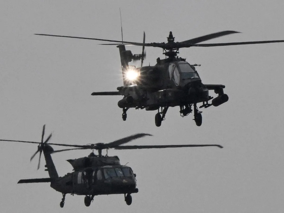 Elicoptere Black Hawk și Apache din Divizia 101 Aeropurtată a SUA la Baza Aeriană Mihail Kogălniceanu - Foto: Profimedia Images