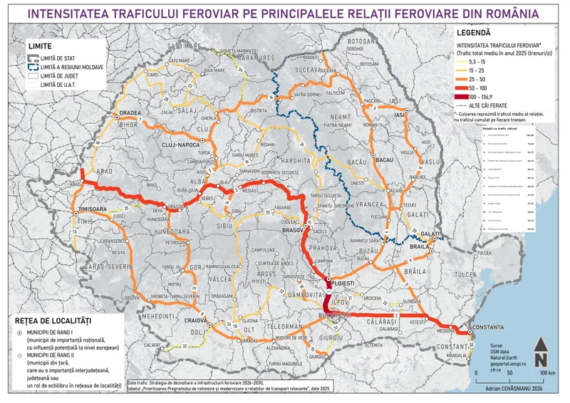 Harta feroviară Foto: Facebook/MVI